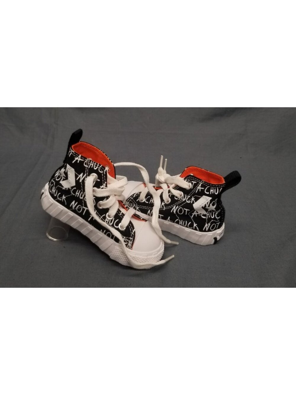 Converse Toddler Shoes Black White "Not A Chuck"  High Size 8 New No Box!